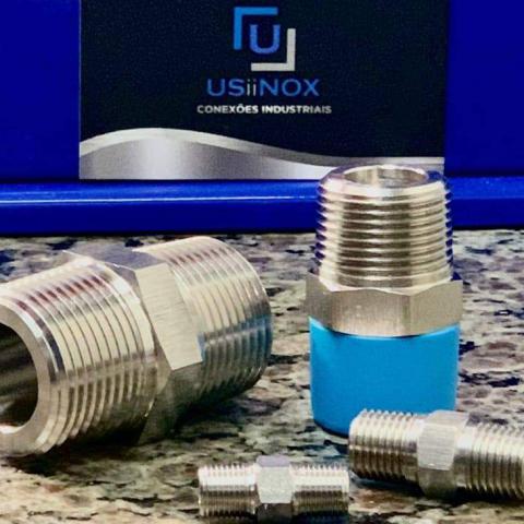 CONECTOR MACHO EM AÇO INOX